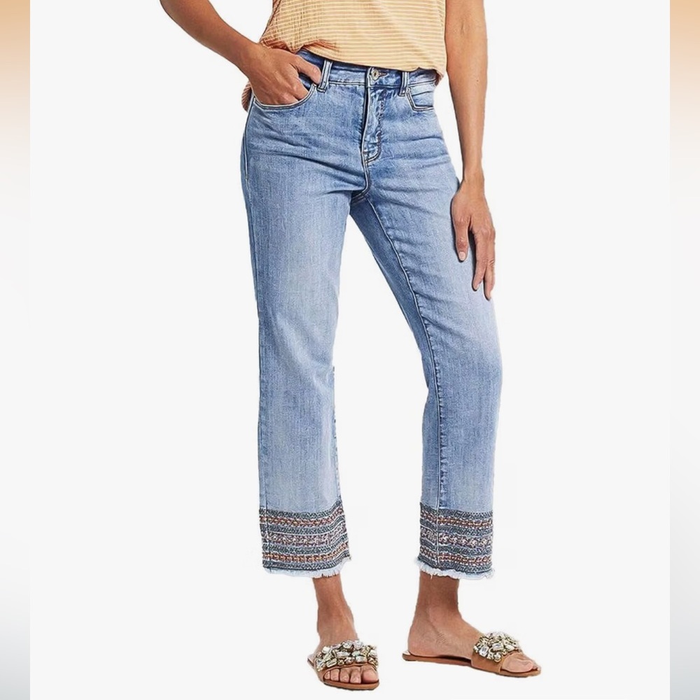 Flamingals straight leg cropped jeans